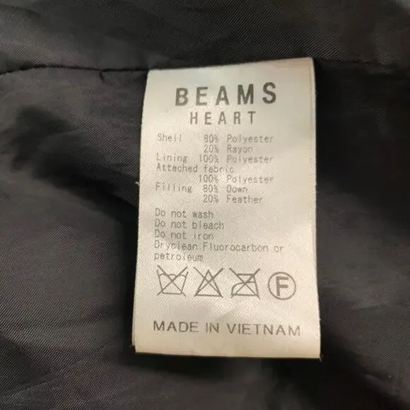 BEAMS Size XL Grey Taupe Mixed Fabrics Polyester Hooded Jacket